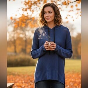 RDI Women's Blue Knit Hoodie M